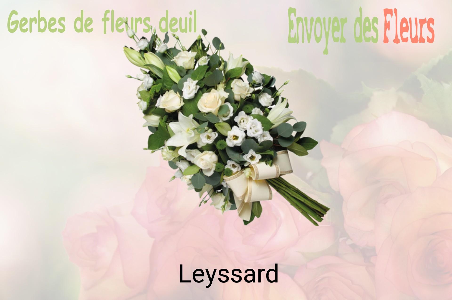 Gerbe de fleurs de deuil livrée à Leyssard